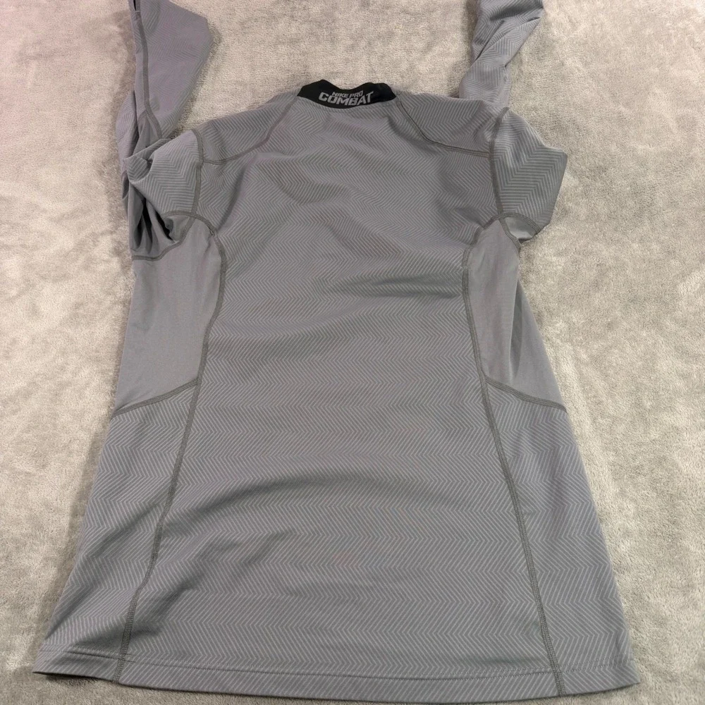 Nike Pro Combat Pullover Mens XL‎ Grey Hyperwarm Lite 1/4 Zip Fitted Dri-FIT